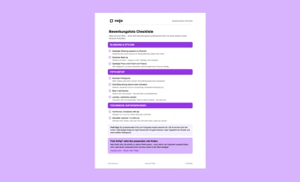 Vorschau der Bewerbungsfoto-Checkliste als PDF-Download